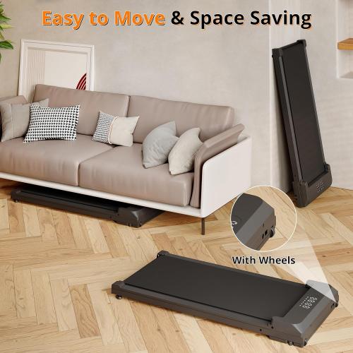 Walking Pad Treadmill with Incline, Under Desk Treadmill for Home/Office with 250 lbs Weight Capacity, 2.5HP Low Noise Walking Pad, Remote Control, LED Display