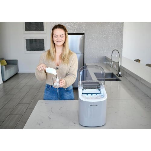 Frigidaire EFIC118-SILVER-KL Ice Maker Machine, Compact Countertop, Silver