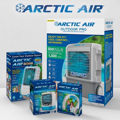 Ontel Arctic Air Turbo Chill Evaporative Cooler with HydroChill Technology, 4-Speed Portable Air Cooler Fan, Up To 8 Hr Per Fill, 7-Color LED, Simple & Whisper Quiet Operation, for Home or Office Use