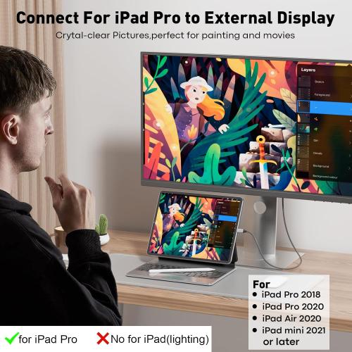 UANTIN USB C to HDMI Cable 6Ft for Home Office 4K High-Speed | USBC to HDMI Braided Cord [Thunderbolt 3/4/5 Compatible] with MacBook Neo, Galaxy S9 to S25, iPhone 17 Pro/Max, iPad, Surface
