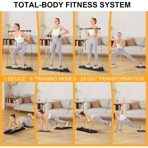 Pilates Reformer Set - Foldable Sliding Reformer, Pilates Board for Home Workout, Portable Abdominal Core Trainer Pilates Reformer Board - Full Body Workout Equipment for Home