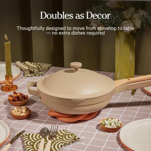 Our Place Always Pan 2.0 | 10.5 Ceramic Pan with Modular Lid, Steamer Basket & Spatula | Patented 10-in-1 Nonstick, Non-Toxic Cookware Made Without PFAS | Induction & Oven-Safe up to 450°F | Steam‼️no steam basket‼️