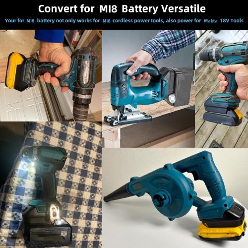 for Milwaukee to for Makita Battery Adapter (for M18 Battery Work for Makita 18V Tool)
