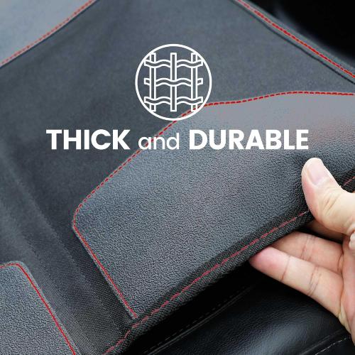Black and Red Universal Fit PIDO Car Seat Protector for Child Car Seat, 2 Pack Carseat Protectors with Thick Padding and Non-Slip Backing, Protective Cover Mat for Vehicle Leather Upholstery (Black/Red)
