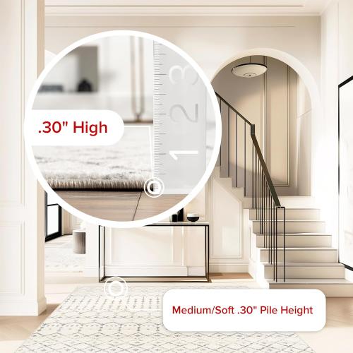 nuLOOM 4 Round Moroccan Blythe Area Rug, Grey, Faded Bohemian Design, Stain Resistant, For Bedroom, Dining Room, Living Room, Hallway, Office, Kitchen, Entryway