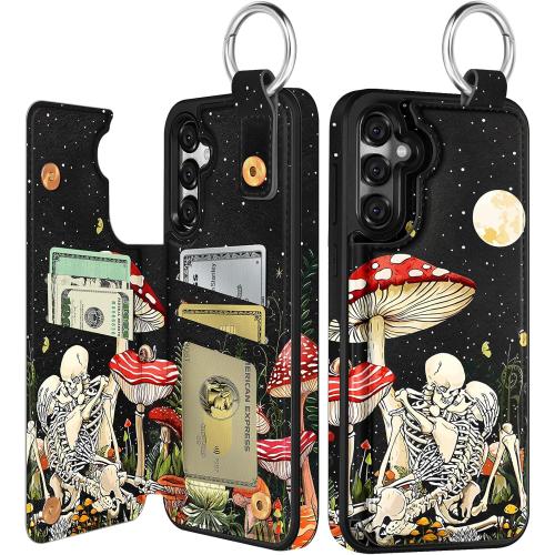 Shorogyt for Samsung Galaxy S25 Plus Wallet Case - Cute Fashion Mogu Skull Design with Card Holder Kickstand for Magnetic Clasp Back Flip Folio Leather Phone Cases for Wome Girls Men