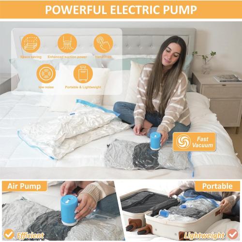 Vacuum Storage Bags with , 22 Pack (3 Jumbo/3 Large/8 Medium/8 Small) Vacuum Seal Space Saver Bags for Clothing, Pillows, Blanket, Bedding, Comforters