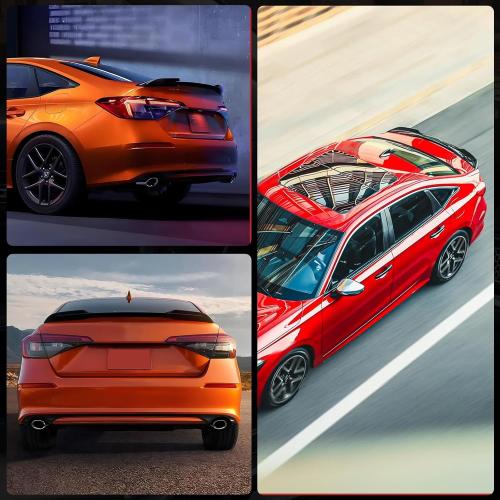 Rear Spoiler Wing Compatible with 2022 2023 2024 2025 2026 Honda Civic Sedan Sport Rear Trunk Spoiler Wing Lip for Honda Civic Sedan Accessories (Glossy Black)