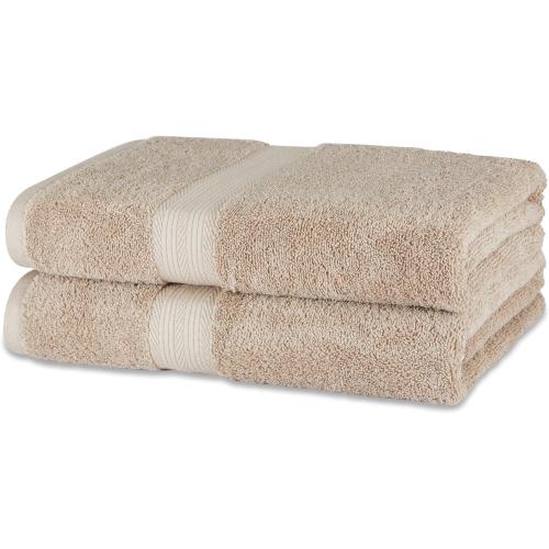 Amazon Basics Fade-Resistant 100% Cotton Bath Towel, 2 Pack, 30x54, Taupe