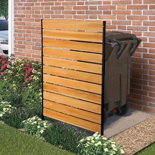 60 W x 38 H (1Panle) Upgrade No Dig Air Conditioner Fence, Solid Wood Privacy Screens Fence Panels with Metal Stakes for Trash Can, AC Unit, Outdoor Privacy Walls, Lattice Panels for Garden
