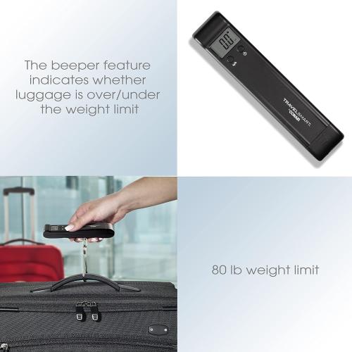 Conair Digital Luggage Scale, Luggage Weight Scale, 80lbs Scale with Overweight Alert in Black by Travel Smart