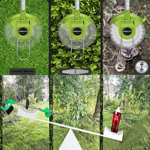 Cordless String Stringless Trimmer 24v Weed Wacker Electric Grass Trimmer Edger Height Adjustable Low Noise Brush Cutter Weed Grass Cutter Kit for Grass Trimming/Edging Lawn and Garden Care