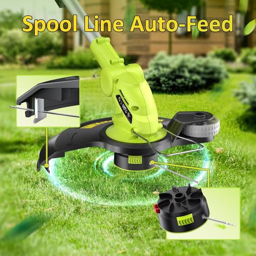 12 Cordless String Trimmer with 2 2.0Ah Battery and Charger, Electric Weed Wacker, Weed Eater Battery Powered, 20V Lawn Mower Lawn Edger, Auto Line Feed Grass Cutter Lightweight Garden Tools for Yard