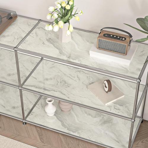 Beige/Silver Peel and Stick Marble Wallpaper for Bathroom Kitchen Backsplash Glossy Marble Contact Paper for Countertops Granite Wallpaper Adhesive Countertop for Table Shelf Liner Decor 24''x315''