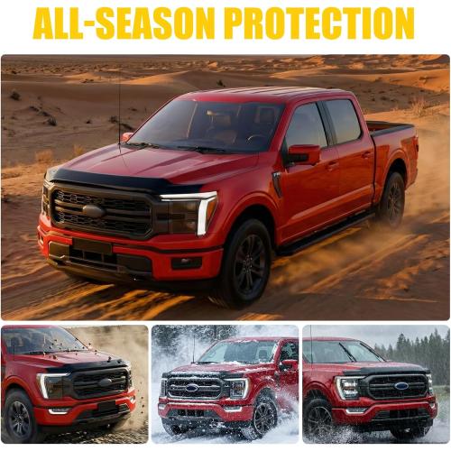 Hood Protector Compatible with 2021-2025 2026 Ford F150 XL/STX/XLT/Lariat Hood Shield ABS Plastic Bug Deflector Bug Guard for 2024 F-150 Accessorie (Glossy Black)