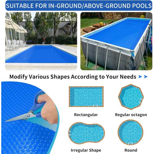 Solar pool cover measure 144*288in dimensions 32.68*22.44*11.02 thickness 16mil color blue