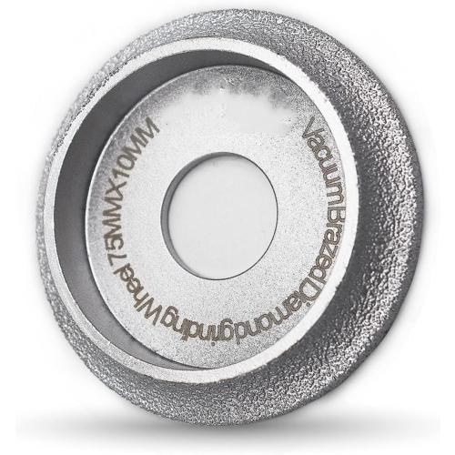 2 pc 75mmx10MM Vacuum Brazed Diamond Grinding Wheel For -bullnose Edge Profile Dia 3 Inch Grinding Disc
