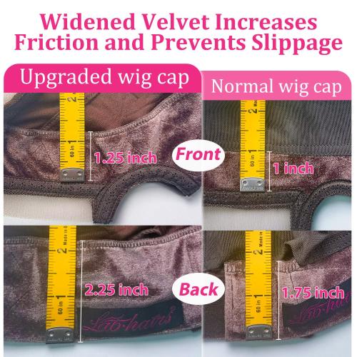 Labhairs Lace Wig Grip Cap for Women, 4x5 Lace Parting Max Make Part Freely, Non Slip Wig Gripper for Keeping Wigs In Place, Adjustable Wig Cap with Velcro Headband Make Your Wigs Glueless (Brown-L)