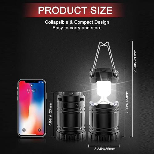 LED Camping Lantern,Portable LED Camping Light | Battery Powered Lighting Foldable Power Outage Survival Kit for Travel Night Patio Tent Indoor Disaster RV Truck Beach Storm Backyard Backpacking