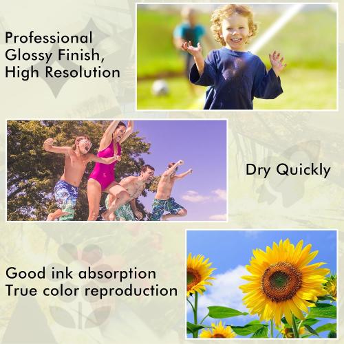 Glossy Photo Paper 8.5x11 Inch 48lb 180gsm Professional Glossy Photographic Paper Letter Size Instant Dry Work for Inkjet Printers Dye Ink 30 Sheets by Transfer Master