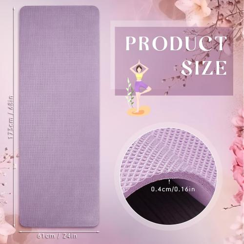Timgle 24 Pack 68 x 24 Yoga Mat Bulk, 4mm Thick Extra Long Sports Mat Anti Slip Tear Resistant Yoga Exercise Set for Fitness Stretching Home Workout Gym and Studio