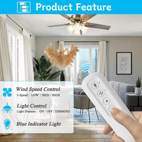 Ceiling Fan Remote Control Kit with Receiver, Replacement for Hunter 99770