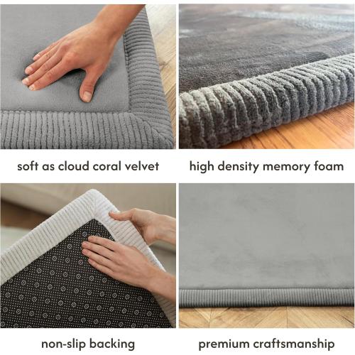 Hakuna Matte CloudSoft Baby Play Mat for Floor 60 x 80 Dark Gray – Coral Velvet Memory Foam Rug for Crawling & Cozy Play – Non-Slip, Water-Resistant, Easy-Care Tummy Time Mat, Playmat for Playpen