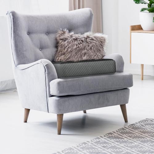 Kolbs Extra Large Recliner Cushion | Chic 2 Tone Velvet Cover | Memory Foam Seat Pillow 5 inch Thick 20 x 20 | Recline Chair Cushions for Elderly - Extra Large Chair Pad