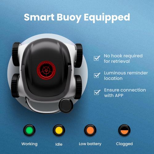 (New Upgraded) Higgsinno ezSpirit 01 Cordless Robotic Pool Cleaner, Lasts up to 240 Mins, Automatic Pool Vacuum with App,Ultra-fine Dual Filter Ideal for Above/In-Ground Pools up to 1,076 Sq.ft