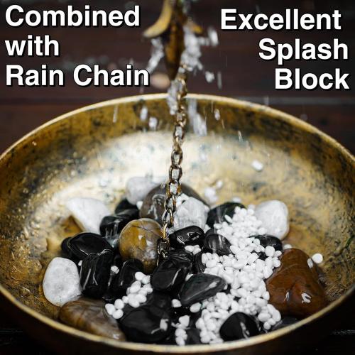 Ajure Rain Chain Basin, 12'' Bird Bath Bowl, Vintage Catch Basin, Copper Bowl for Rain Chains Gutters, Rain Barrels to Vollect Rainwater from Gutter,Garden Decoration.