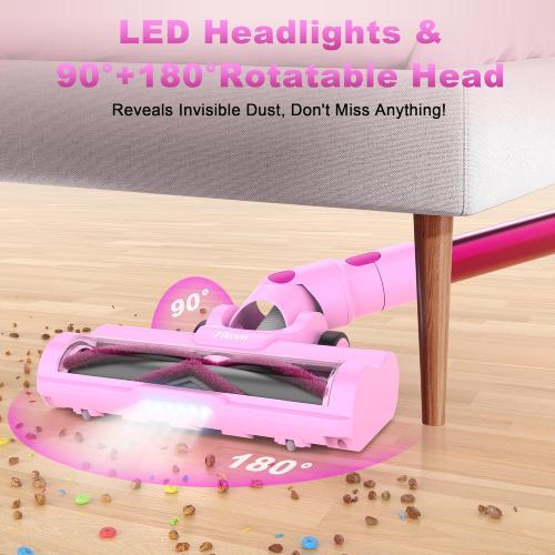 Tikom V500 Cordless Vacuum Cleaner for Home, 40000Pa/450W Stick Vacuum with LED Touch Screen, Charging Wall Dock, Anti-Tangle, Lightweight Handheld Vacuum for Pet Hair, Hard Floor, Carpet