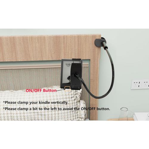 Tablet Stand Holder, Mount Holder Clip with Grip Flexible Long Arm Gooseneck Compatible with ipad iPhone/Nintendo Switch/Samsung Galaxy Tabs/Amazon Kindle Fire HD - Black