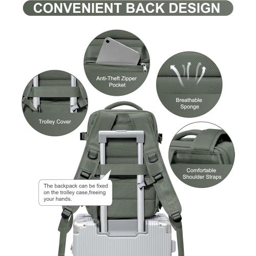 WONHOX Large Travel Backpack Carry on Flight Approved Laptop Work Business Backpack for Women Men Mochila de Viaje