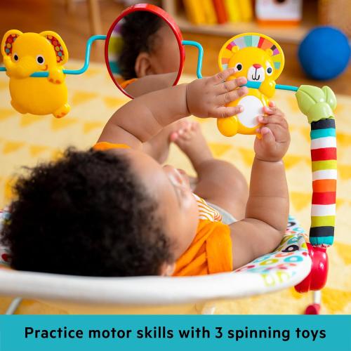 Bright Starts Portable Baby Bouncer Soothing Vibrations Infant Seat with Removable-Toy-Bar, 0-6 Months 6-20 lbs (Playful Pinwheels)