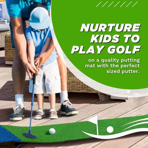 Portable Kids Golf Pong Putting Game Set – Indoor & Outdoor Mini Golf – Fun Yard Game - Adjustable Putters, Quality Base, Real Balls – Perfect for Family Competitions