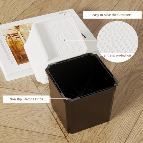 Bed Risers 4 Inch 8 Pack, Oversized L Shape Furniture Bed Lifts Risers 4 in Heavy Duty Wide Opening Elevators fits to Couch, Sofa, Bed Frame, White