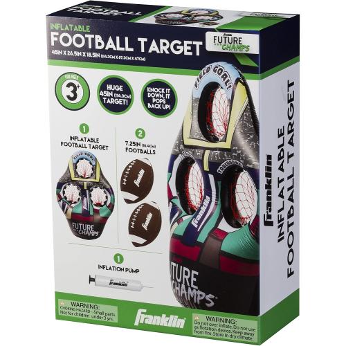 Franklin Sports Kids Football Target Toss Game - Inflatable Throwing Target Toy with Soft Mini Footballs - Fun Kids Sports Game