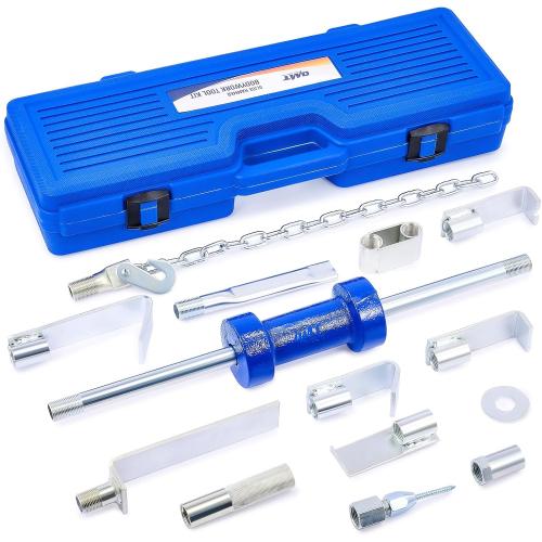 Blue Orion Motor Tech Heavy Duty Slide Hammer Dent Puller Set, Auto Body Removal Kit With 9 Attachments, 14pc Car Remover Tools for Cars Trucks More