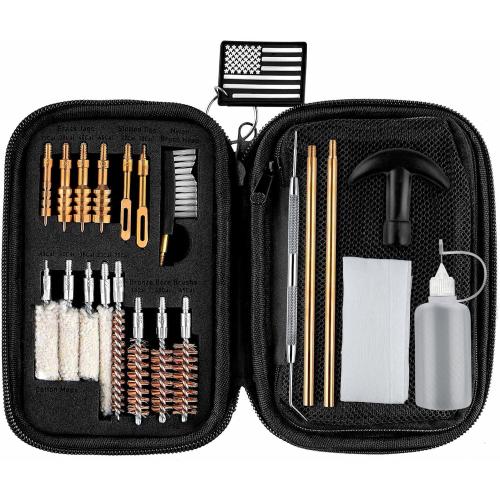 Gun Cleaning Kit Universal Handgun Cleaning Kit 25 in 1 Pistol Cleaning Kit for .22 .357/.38/9mm .40 .45 Caliber Gun Brush Tools Gun Accessories