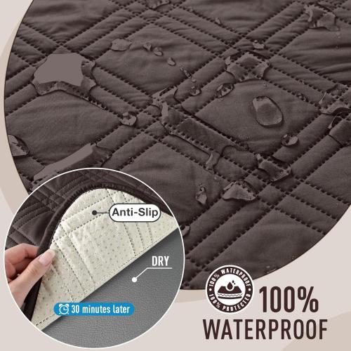 TAOCOCO Waterproof Sofa Covers for Dogs Pets with Non Slip Backing, Couch Seat Covers with Side Pocket for 3 Cushion Couch Washable Dog Couch Cover Protector Sofa Slipcovers(Sofa, Chocolate)