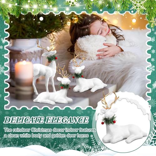 Wesiti 4 Pcs Christmas Reindeer Decoration