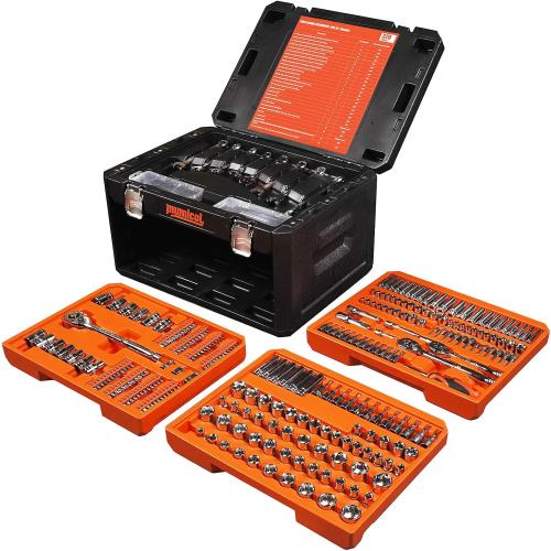 Mechanic Tool Set, Socket Set, 320-Pcs Professional Mechanics Tool Set & Metric and Standard Socket Set, 1/4″ 3/8″ 1/2″ Drive with 72-Tooth Ratchet, Car Mechanic Tool Kit for Automotive Repair‼️incomplete set‼️