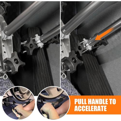 20.1- 27.5 Black Handle Car Hand Controls Device for Disabled Drivers, Portable Handicap Driving Hand Controlled Drive Assist for Injured, Handicap, Cars Driving aids, Black Handlet