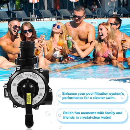 BLACK SP0710XR50 Backwash Valve Coupling Compatible with Hayward Pro-Series Vari-Flo Vertical Grid DE Filters, 6-Position Reverse Multiport Valve Coupling with 1-1/2-inch NPT Ports