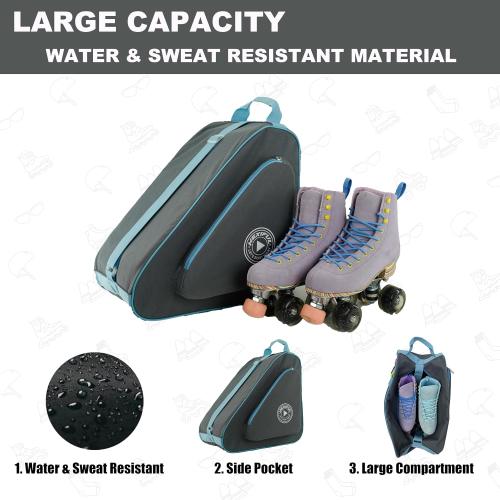 Skate Bag for Ice, Inline, Roller & Quad Skates - Kids & Adults