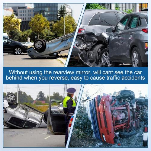 Panoramic Car Rear View Mirrors, Universal Convex Rearview Mirror Extender, Chrome Anti-glare Clip Wide Angle Mirror Reduce Blind Spot Interior Accessories for Car, Truck, SUV, RV(12 Inch)