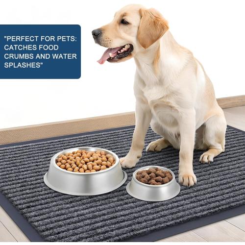 OLANLY Front Door Mat Indoor Outdoor Entrance, Waterproof Heavy Duty Doormat, Fade Resistant, Low Profile, Easy Clean Patio Porch Welcome Floor Mats for Entry, 47x32, Grey