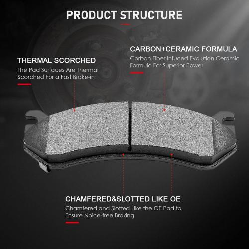 cciyu D785 D792 Ceramic Front Rear Brake Pad Set Fit For Chevy Astro,Avalanche,1500,Silverado,1500 HD,Suburban,1500,Tahoe,For GMC Safari,Sierra,1500,Sierra,1500 HD,Yukon,Yukon XL,1500