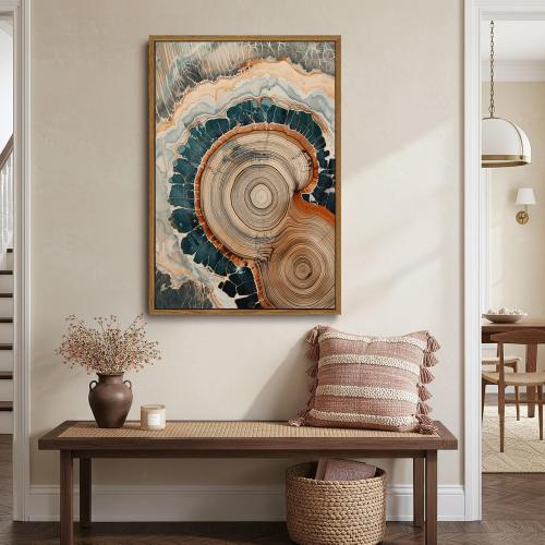 Tree Ring Wall Art Framed, Modern Nature Decor, Easy to Hang 24x36 Inch | The Art of Nature's Timeline,Affordable & High quality,Perfect for your Living Room, Bedroom, Bathroom & Office