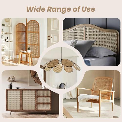 GDDGHS Rattan Cane Webbing Roll 24x60 Inch | Natural Rattan Material, Ideal for Furniture Repair, Chair Caning, DIY Crafts, and Home Decor, 24 Inch Wide x 5 Feet Long